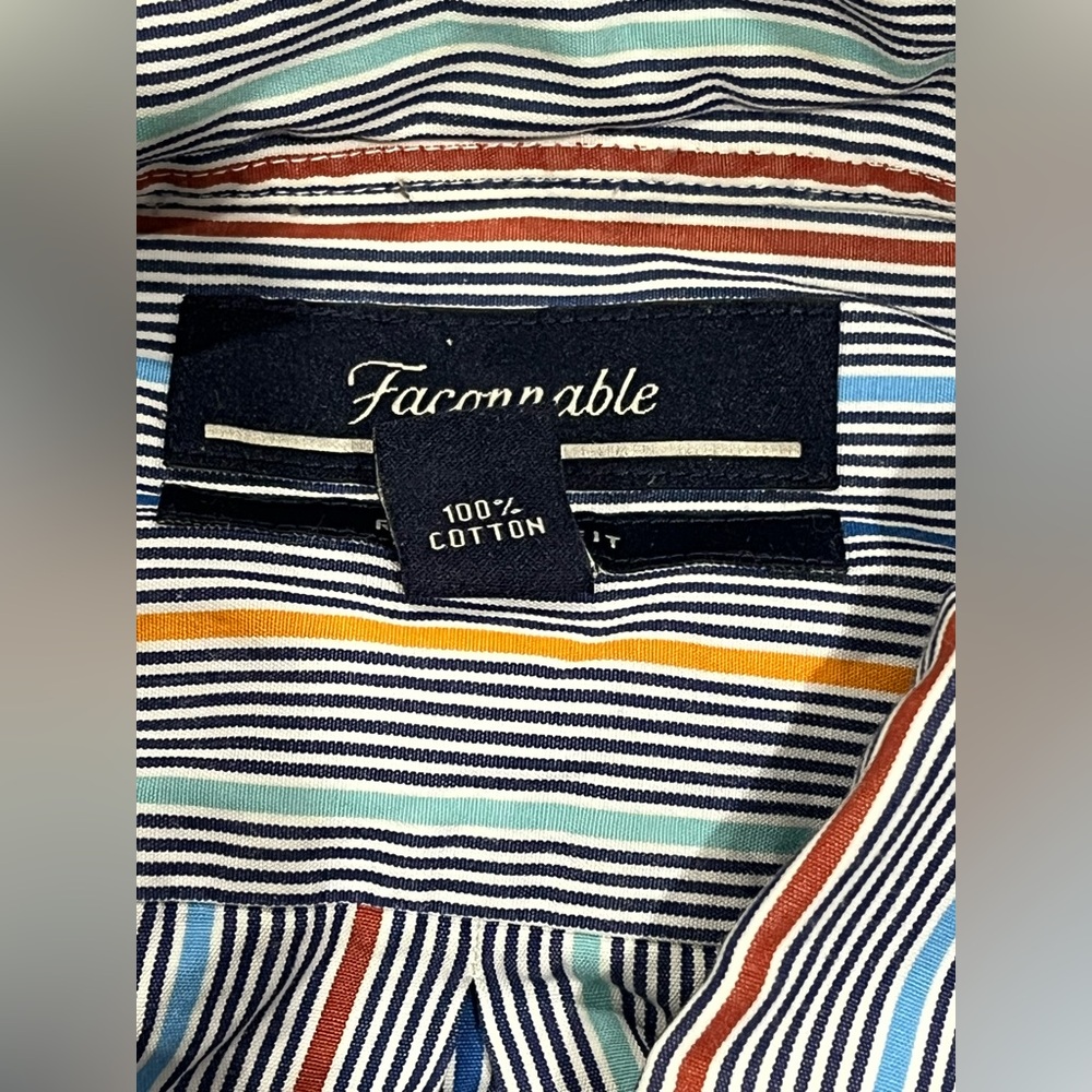 Faconnable Blue Multi-Stripe Button-Down Shirt - image 6